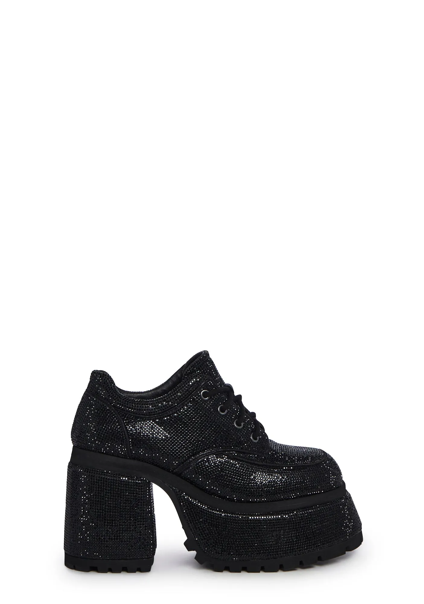 Acting Up Platform Oxfords - Rhinestone-