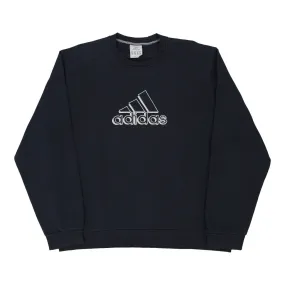 Adidas Spellout Sweatshirt - Large Black Cotton Blend