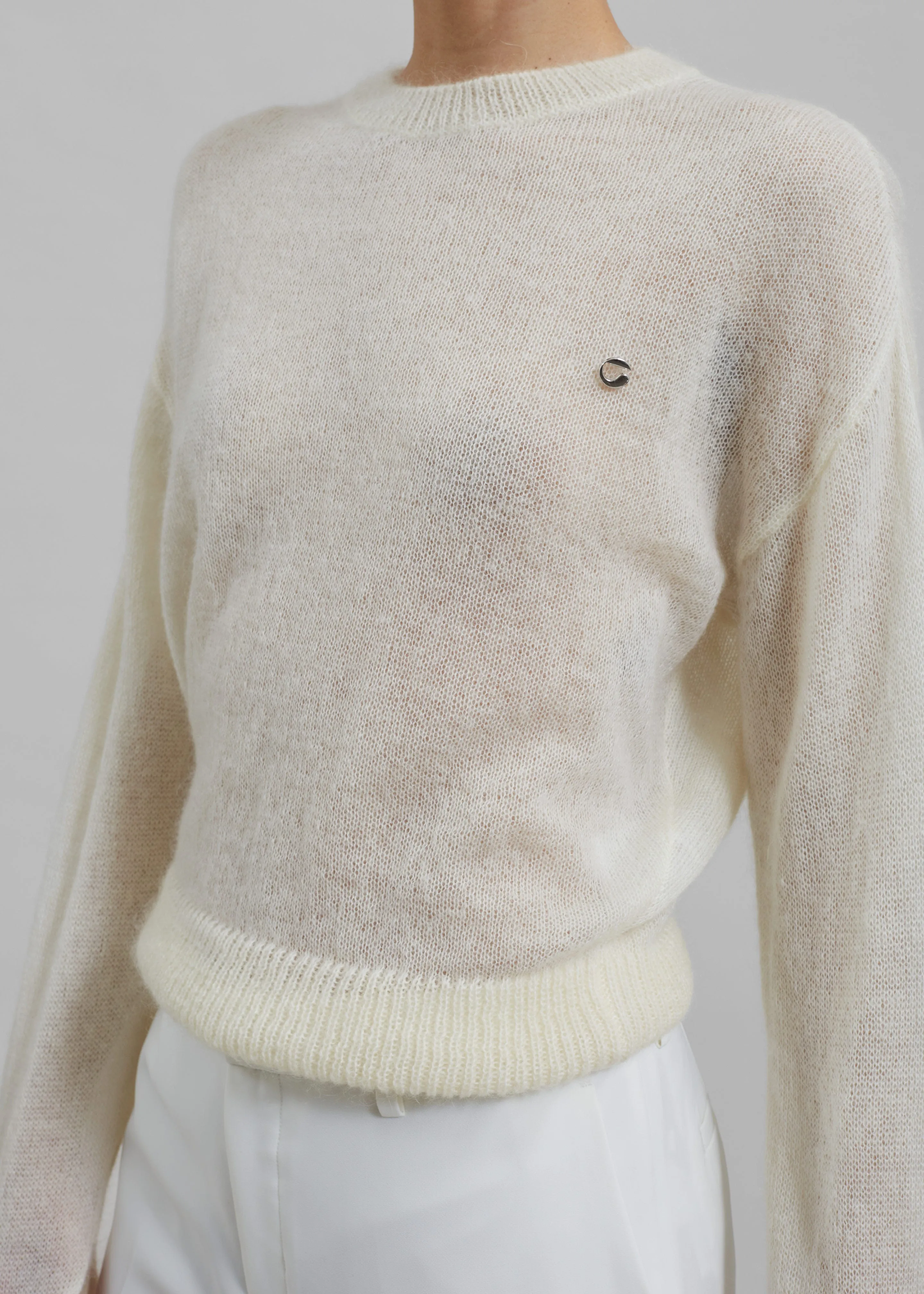 Coperni Knotted Sleeves Jumper - White