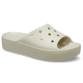 CROCS Classic Platform Slide in Bone