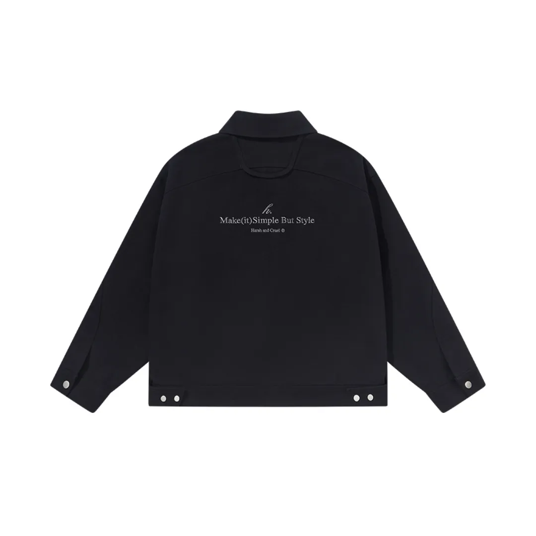 Embroidered Logo Lapel Jacket