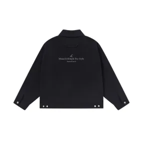 Embroidered Logo Lapel Jacket