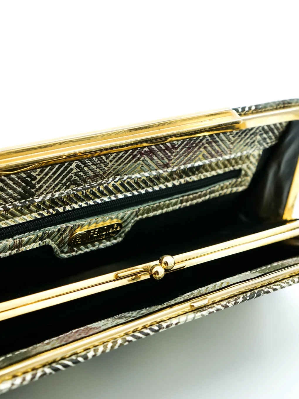 Fendi Embossed Leather Clutch