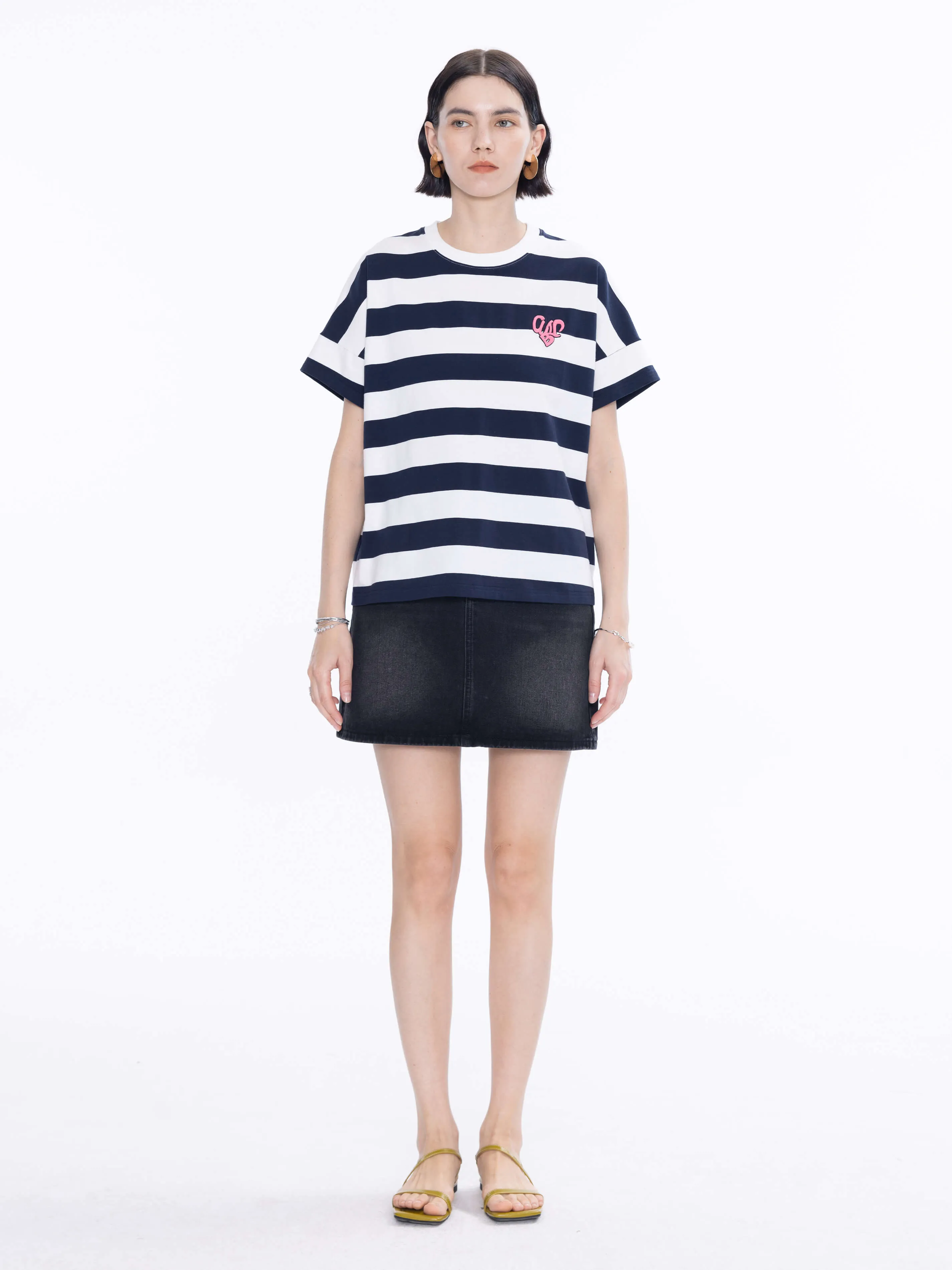High Rise Denim Mini Skirt