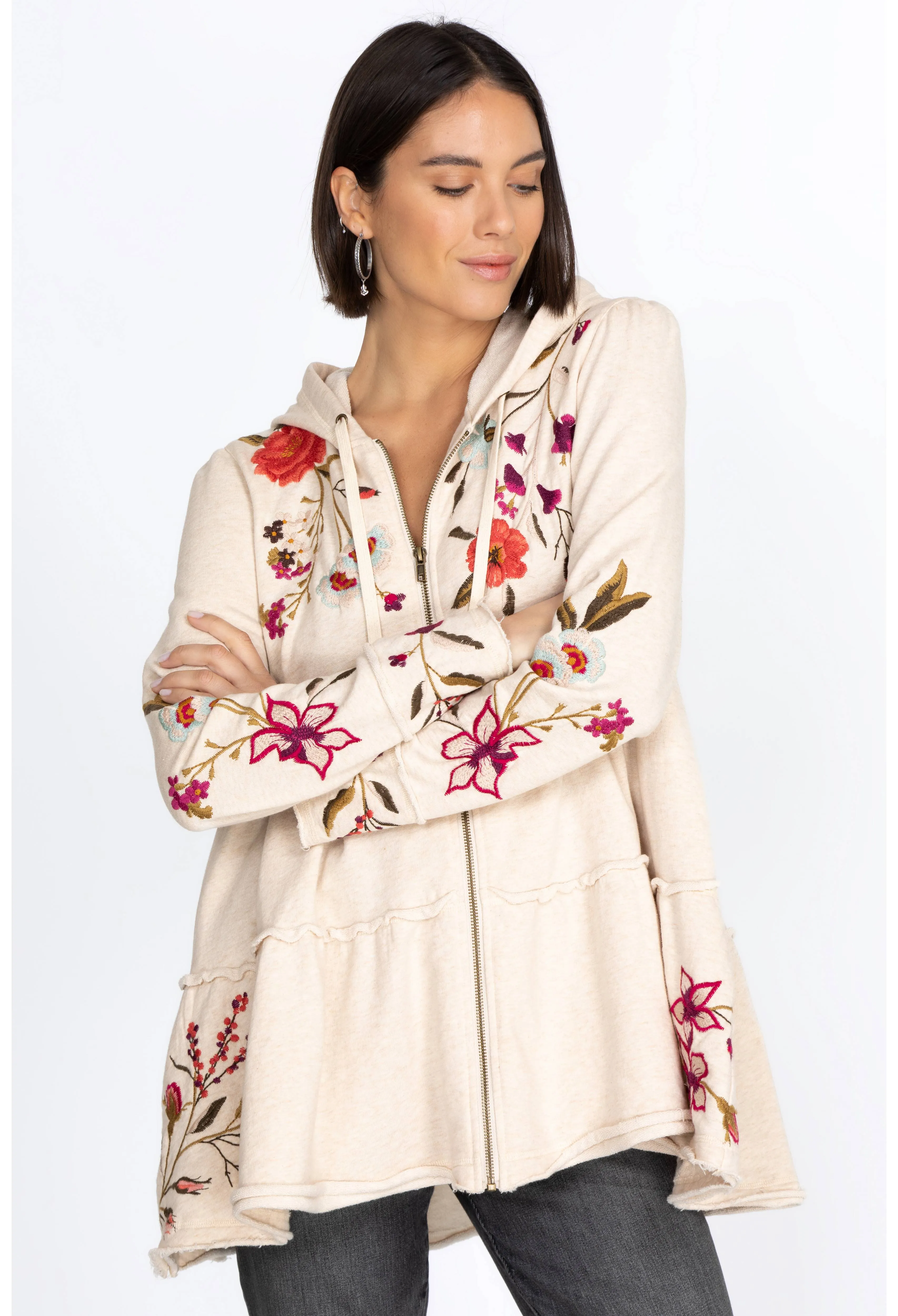 Johnny Was J47622 Flore Tiered Hoodie