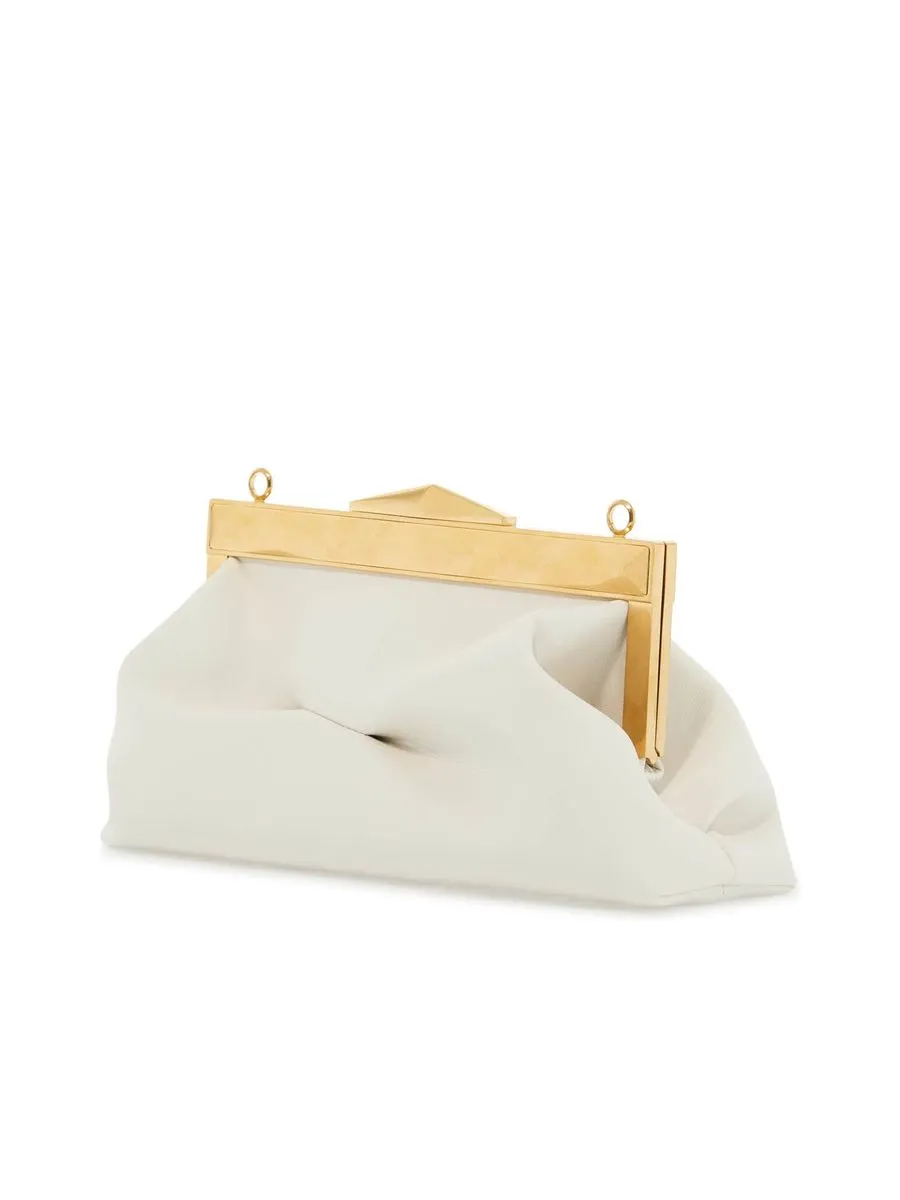 Leather Diamond Frame Clutch