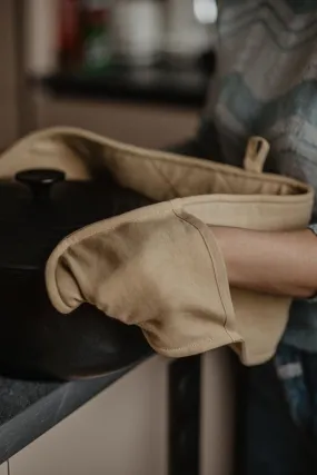 Linen double-oven mitt