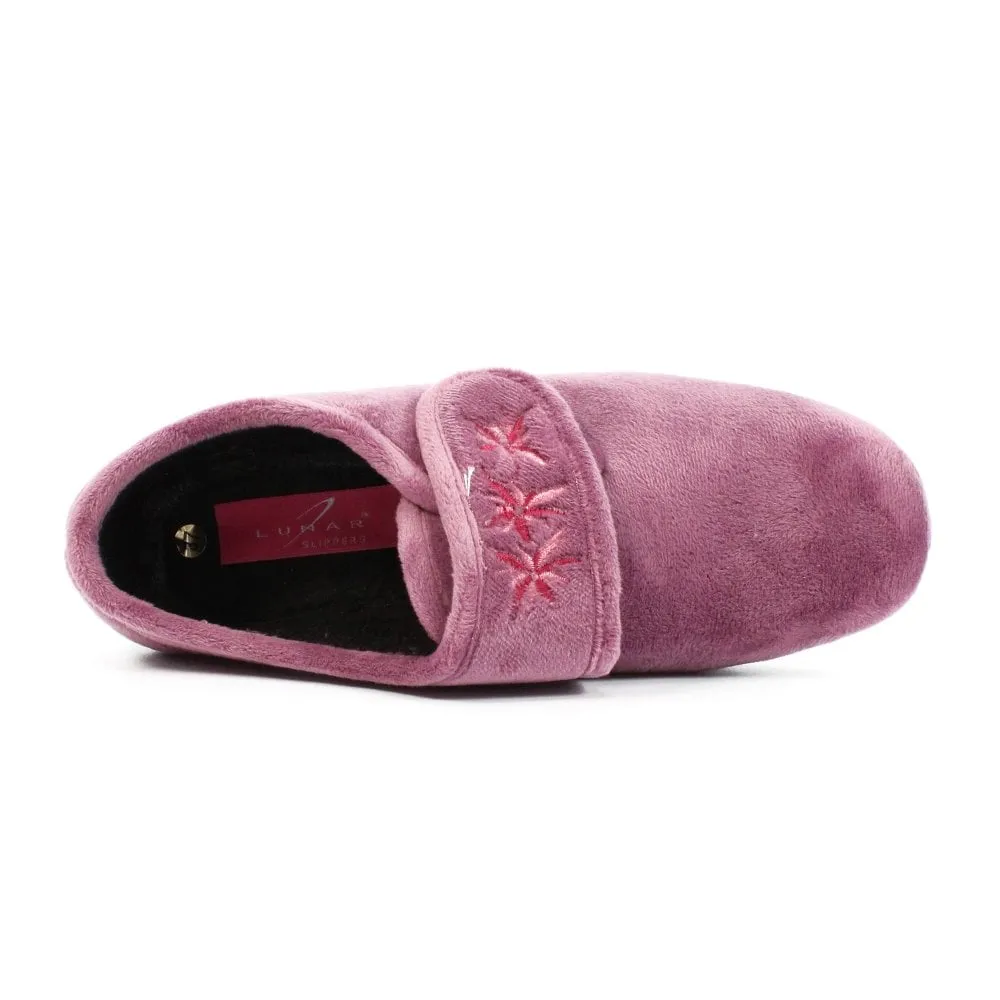 Lunar Strap Slipper on Low Wedge Heel