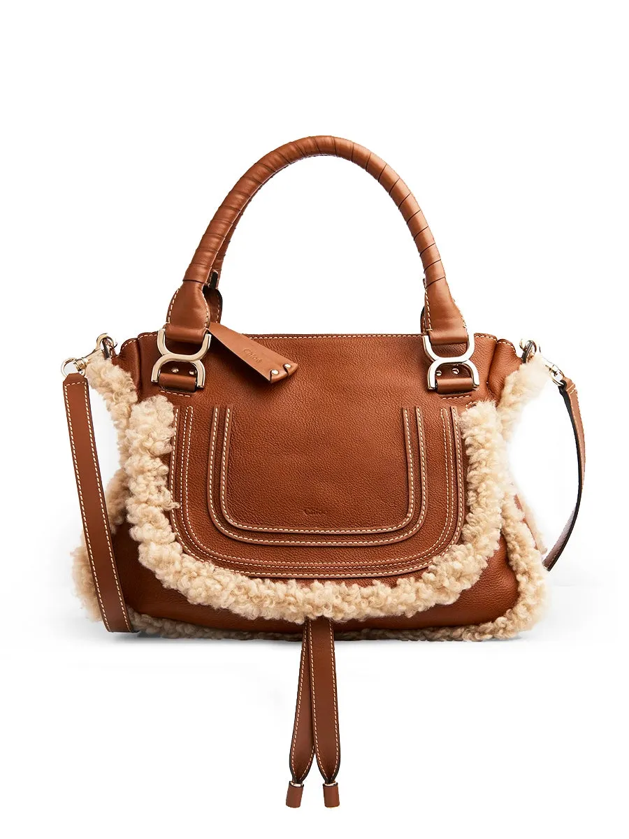 Marcie Handbag in Caramel Shearling