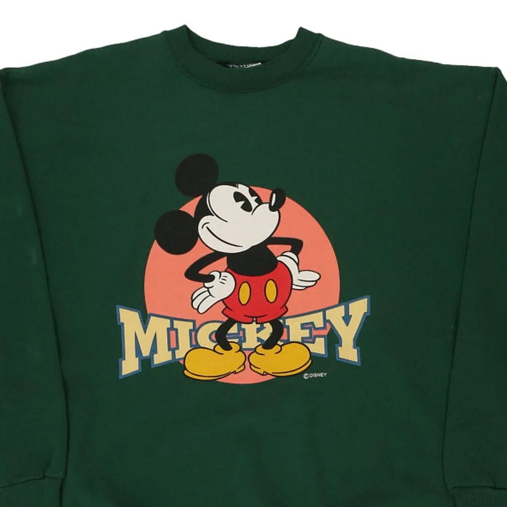 Mickey Hanes Graphic Sweatshirt - XL Green Cotton Blend