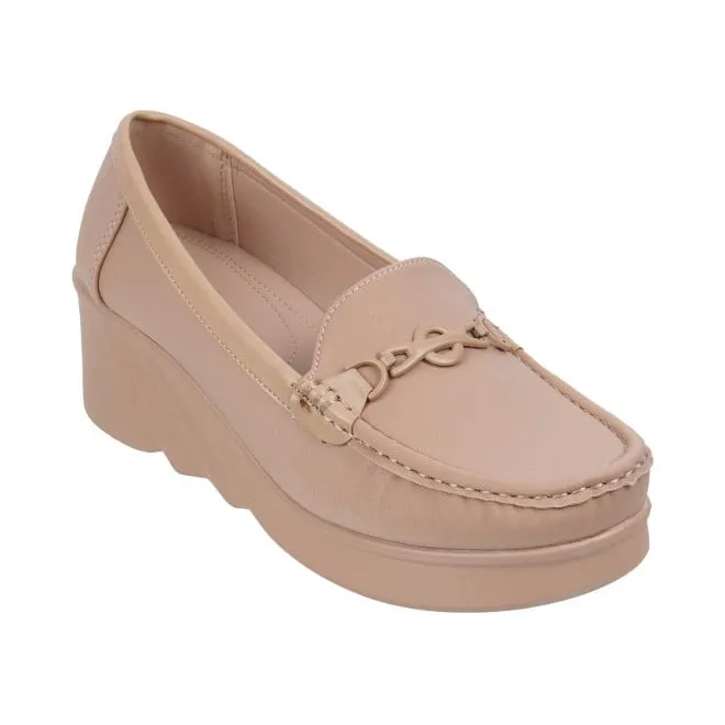 Mochi Women Beige Casual Pumps
