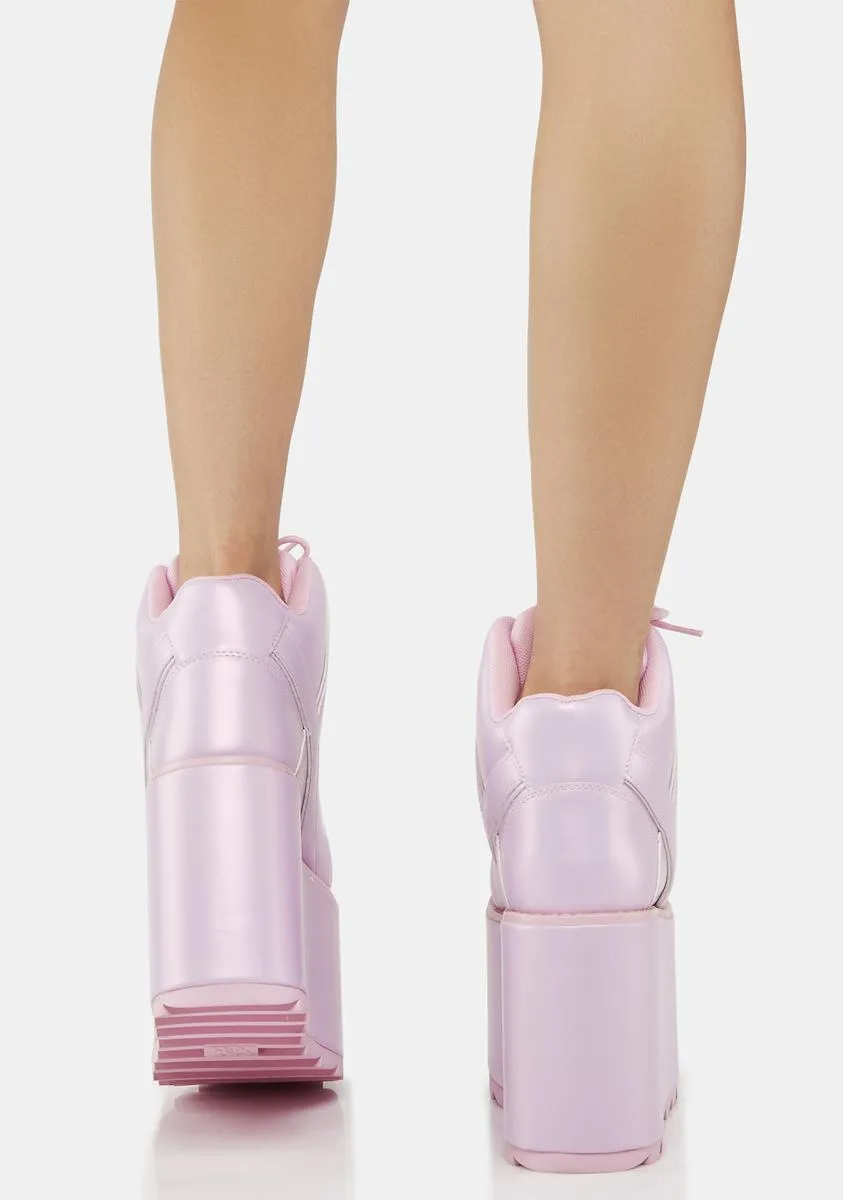 Pink Pearl Qozmo Platform Sneakers-