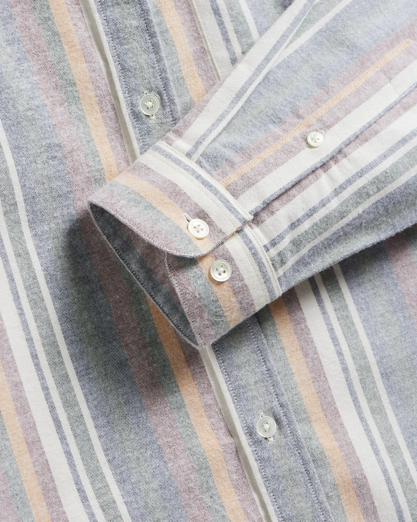 Portuguese Flannel - Brushed Oxford Stripe Shirt - Multi-