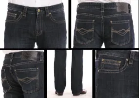 Rock & Roll Cowboy Pistol Regular Fit Straight Leg Dark Wash Jeans M1P5131
