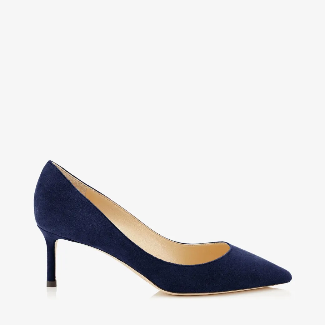 Romy 60 Navy Suede Pointed Pumps