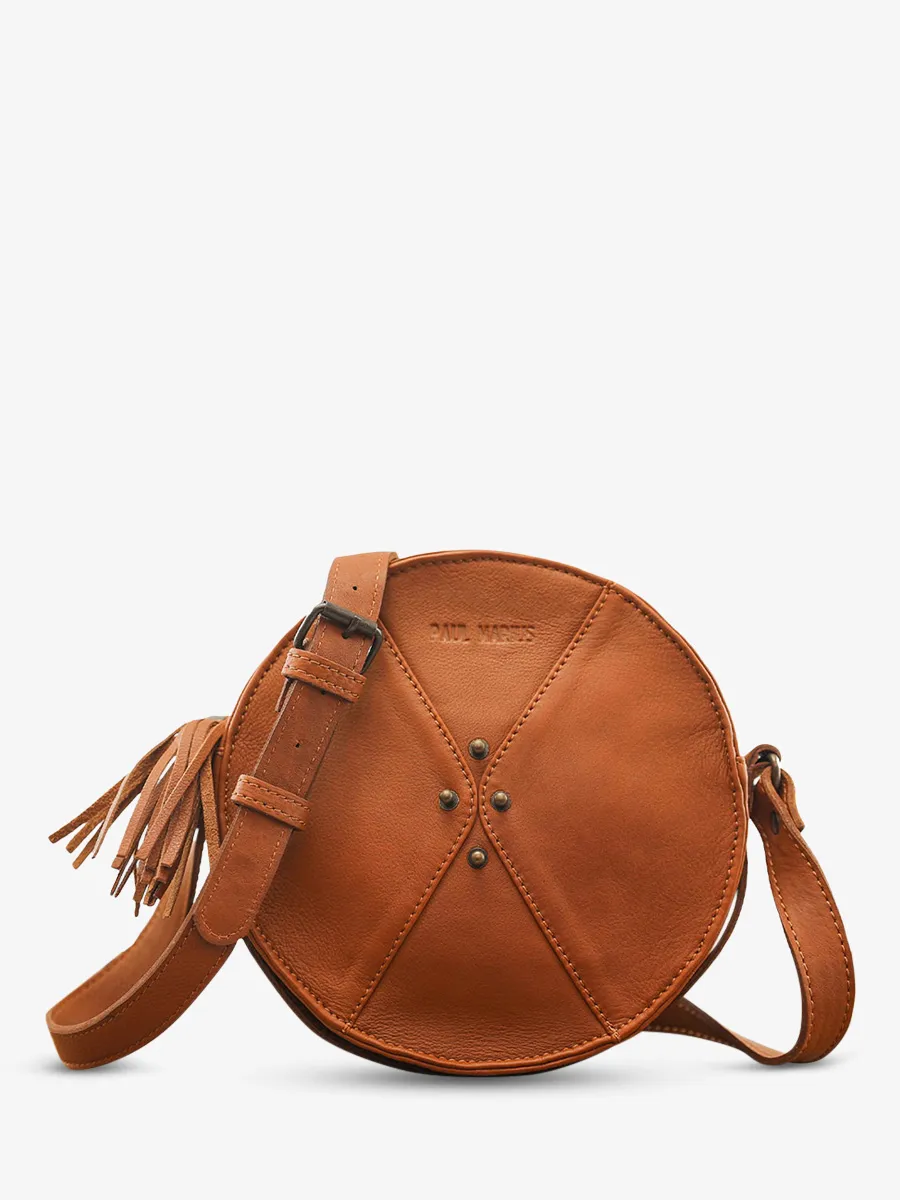 round leather shoulder bag for woman Brown - MonPrécieux Light Brown | PAUL MARIUS