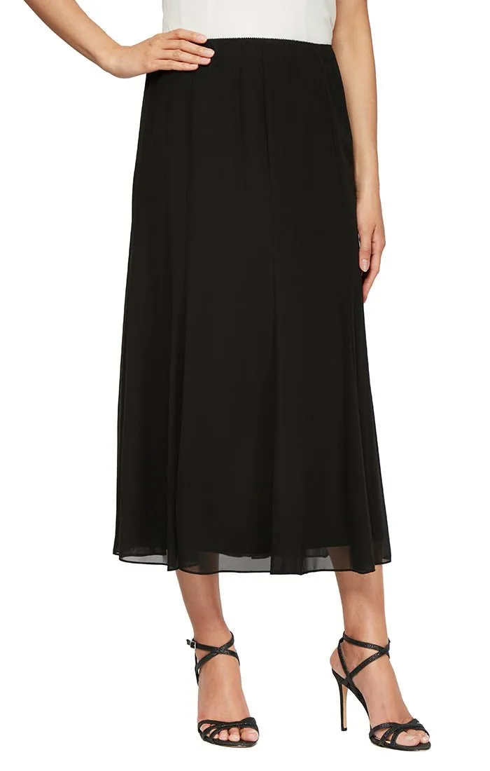 Tea-Length Panel Chiffon Skirt