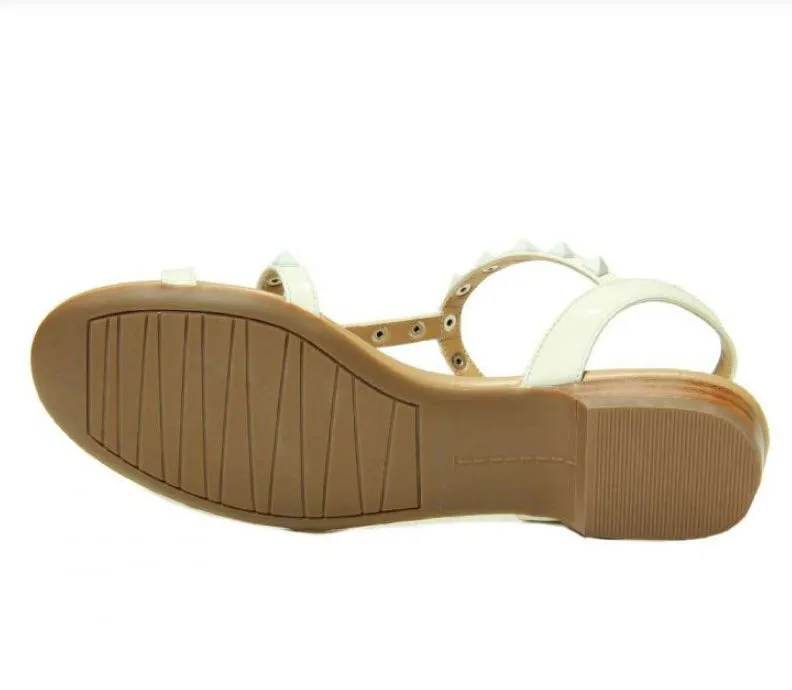 The Pyramid Stud Sandal in White
