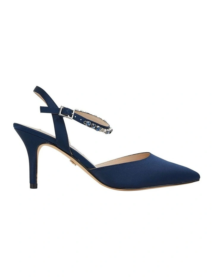 Tonya Navy Satin Pump