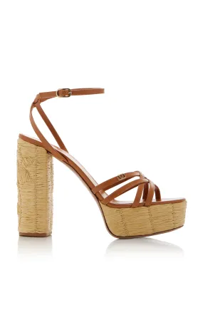 Valentino Garavani Raflower Raffia Platform Sandals