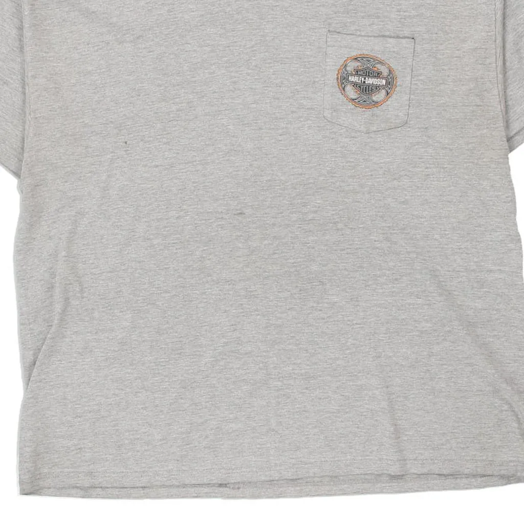 Wisconsin Harley Davidson Graphic T-Shirt - 3XL Grey Cotton