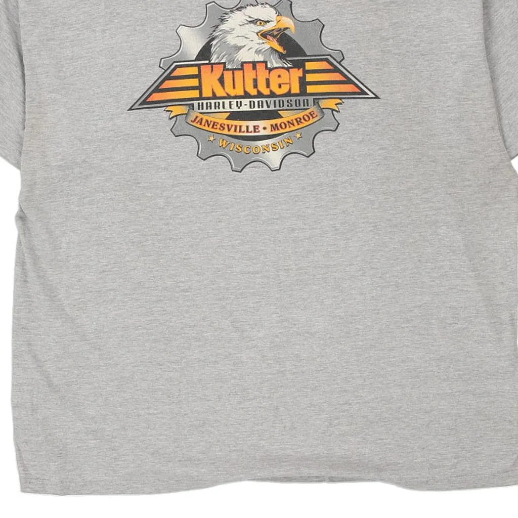 Wisconsin Harley Davidson Graphic T-Shirt - 3XL Grey Cotton