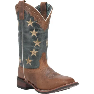 WOMENS LAREDO 11 TAN/DENIM W/ STUDS AND STARS: 5897